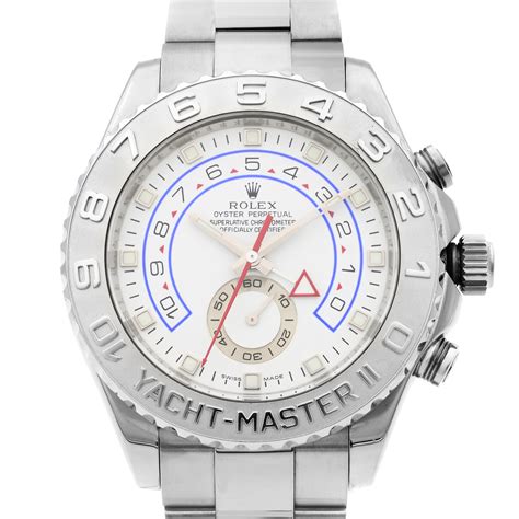 rolex yacht-master ii 18k white gold 43mm platinum bezel|Rolex 42mm white gold.